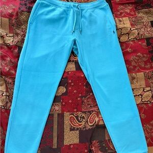 Polo Ralph Lauren Double-Knit Aqua Teal Blue Sweatpant Joggers